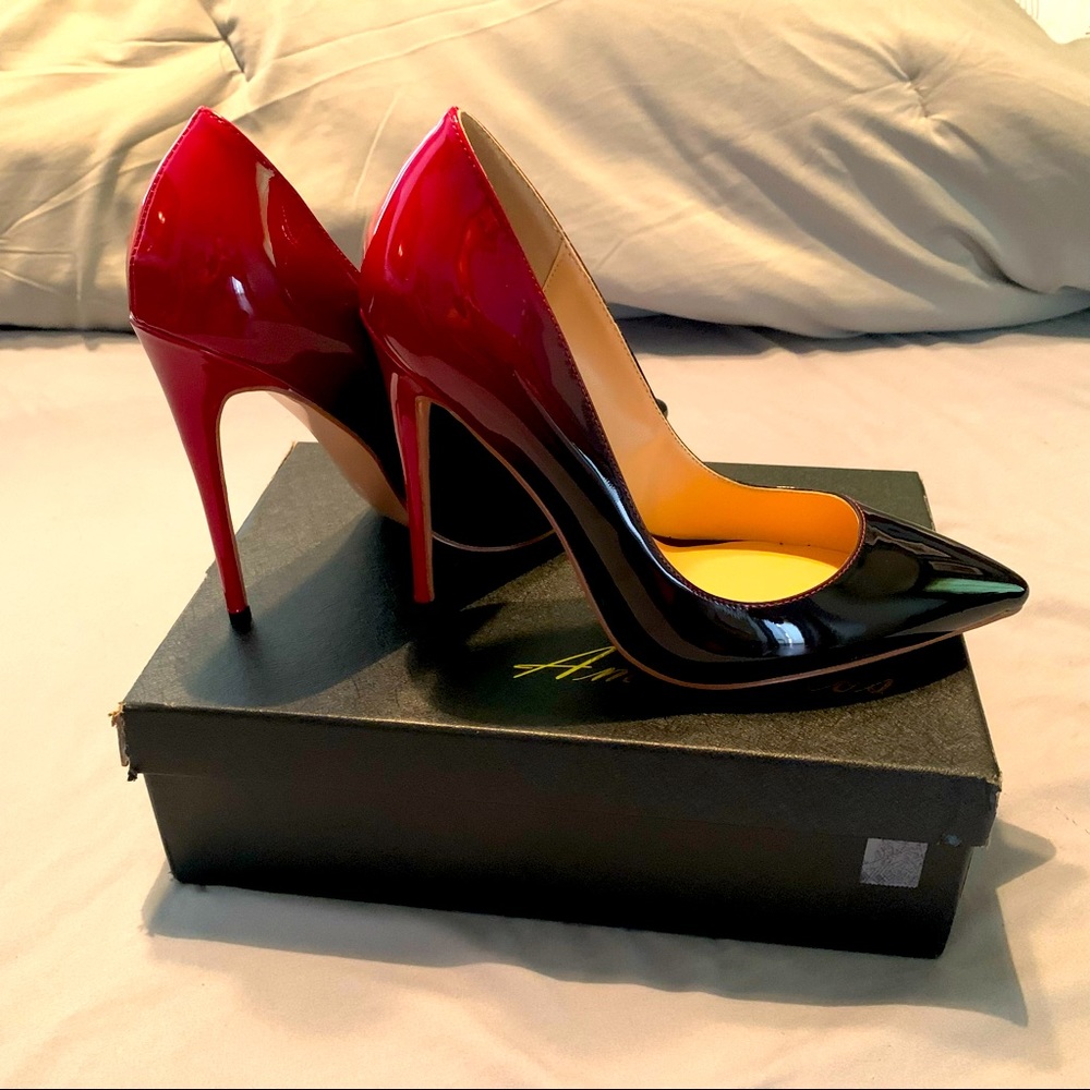 Red and Black High heels